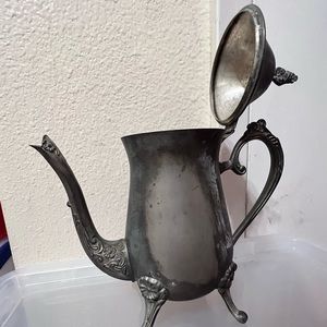 Antique Sterling Silver Footed tea pot rococo Style